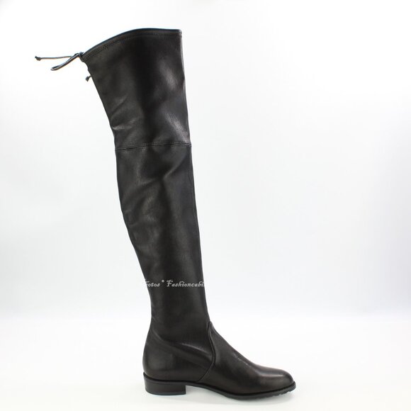 NEW Stuart Weitzman Lowland Over-the-Knee Boots-Black Leather – Small Feet - Picture 3 of 16